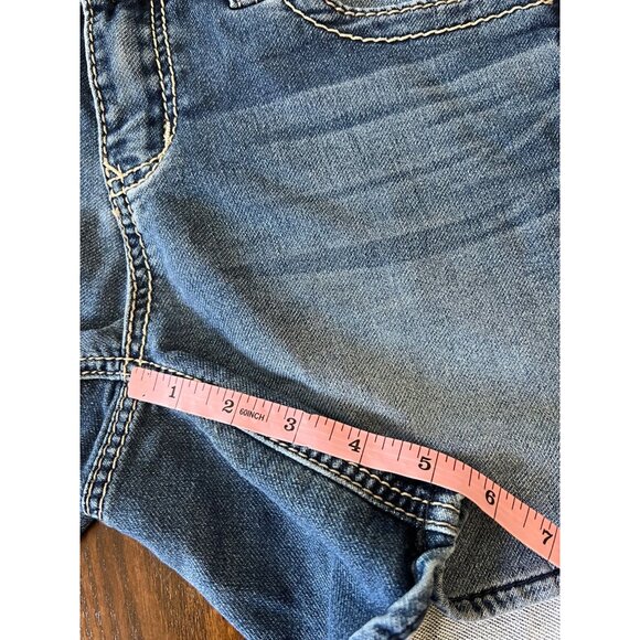 Seven7 Jeans Shorts Embellished Stitching Medium Wash Denim 4 6" inseam - Picture 8 of 8